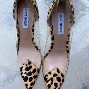 Steve Madden Animal Print Clear Heels